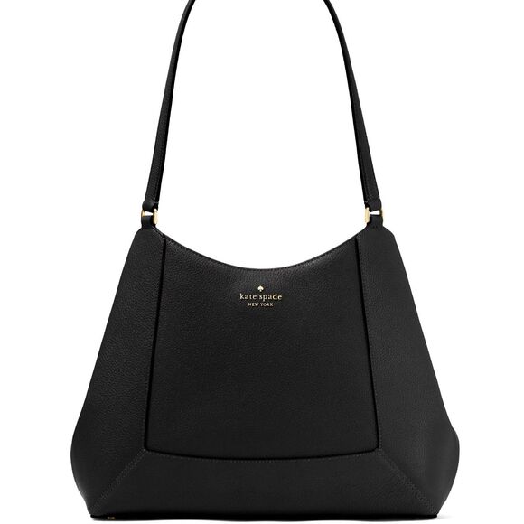New Kate Spade Lena Large Triple Compartment Shoulder Bag Black - Picture 1 of 5